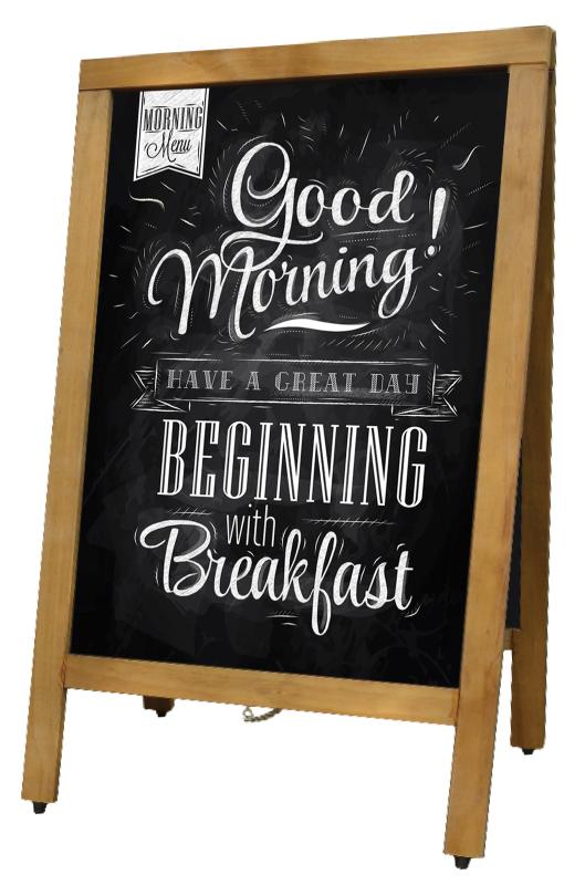 A-Frame Sidewalk Menu Chalkboard with Mahogany Color Frame 1 A-Frame Sidewalk Menu Chalkboard with Mahogany Color Frame